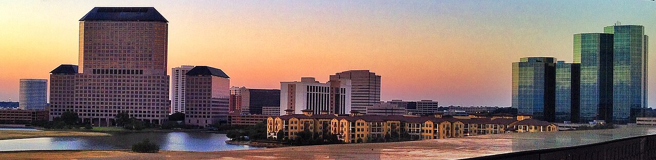 Residential and office buildings in Irving, Texas.